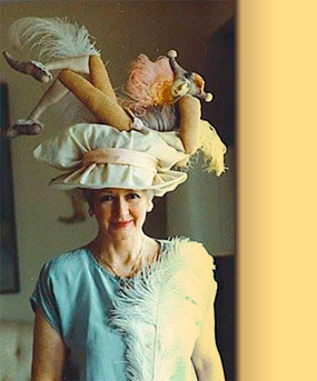 Joy MacFadyen in her hat created for the competition