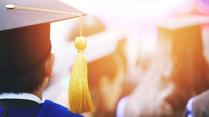 Graduates in cap and gown