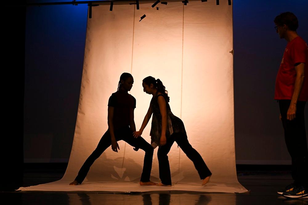 Students learning dance