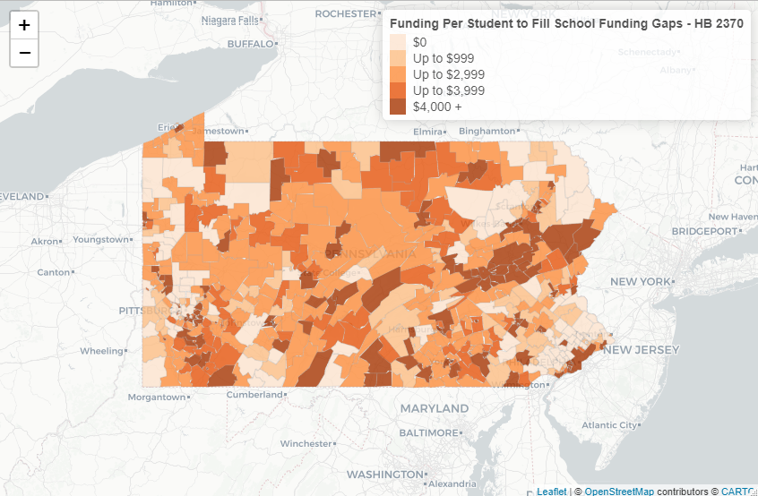 A map of the impact of HB 2370 statewide
