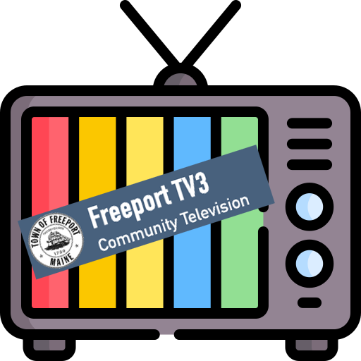 cartoon television and Freeport Community Television logo over it