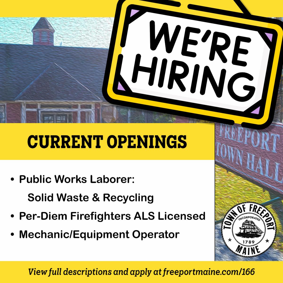 Public Works Laborer Per-Diem Firefighters ALS Licensed Mechanic/Equipment Operator
