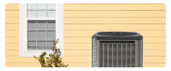 a gif showing a shaky air conditioning unit with multiple word bubbles popping up