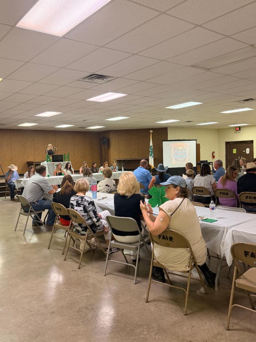 Community members and 4-H families attend the Blaine County 4-H Achievement Banquet, gathering to celebrate the accomplishments of local 4-H youth.