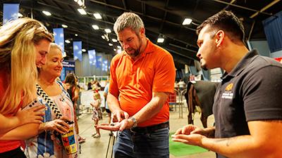 David Hoback teaching Oklahoma State Fair visitors about insects.