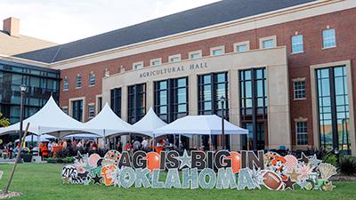 Ag is Big in Oklahoma yard letters in front of Agricultural Hall.