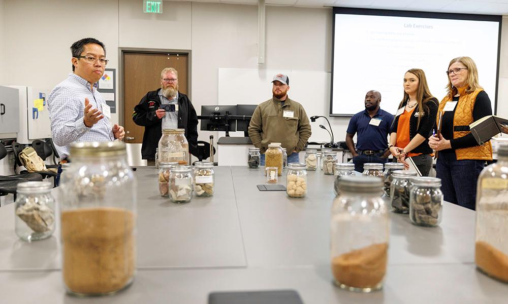 Dr. Sergio Abit teaches a Soil Science Teaching Workshop.