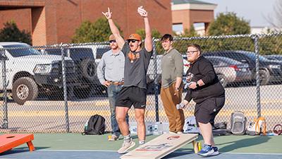 Cornhole tournament during Ferguson Week.