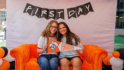 Ferguson College of Agriculture students pose during their first day of school.