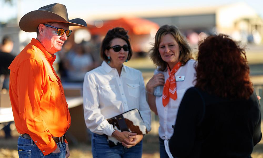 Jayson Lusk and Christy Lusk and Danielle Bellmer and Cynda Clary attend the Cowboy Stampede Rodeo.