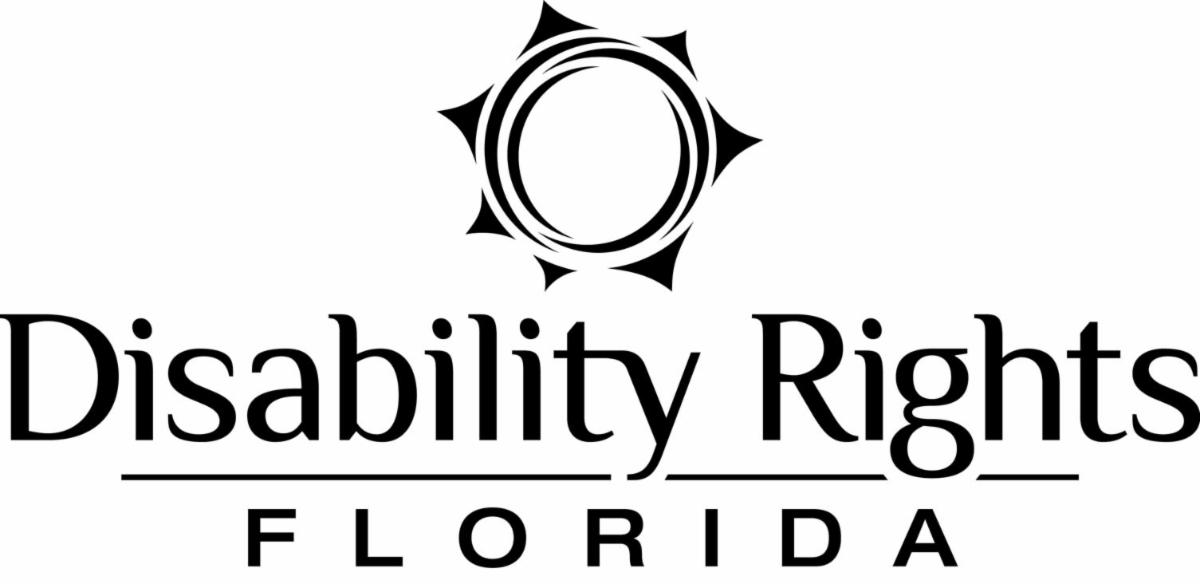 DRF logo. Sun icon with the words Disability Rights Florida