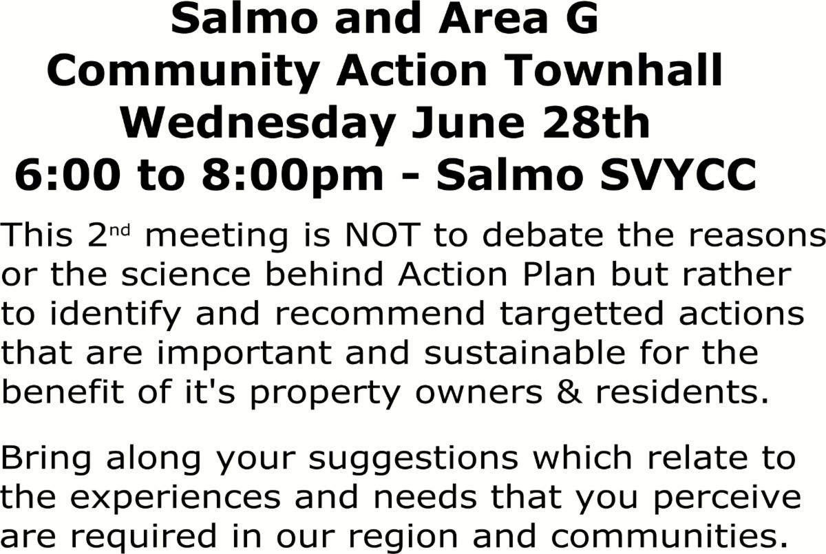 Castlegar & Salmo Town Hall Assemblies Begin This Sunday & Winlaw and