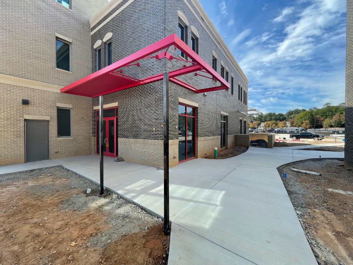 Exterior construction of Fire Station No 1.