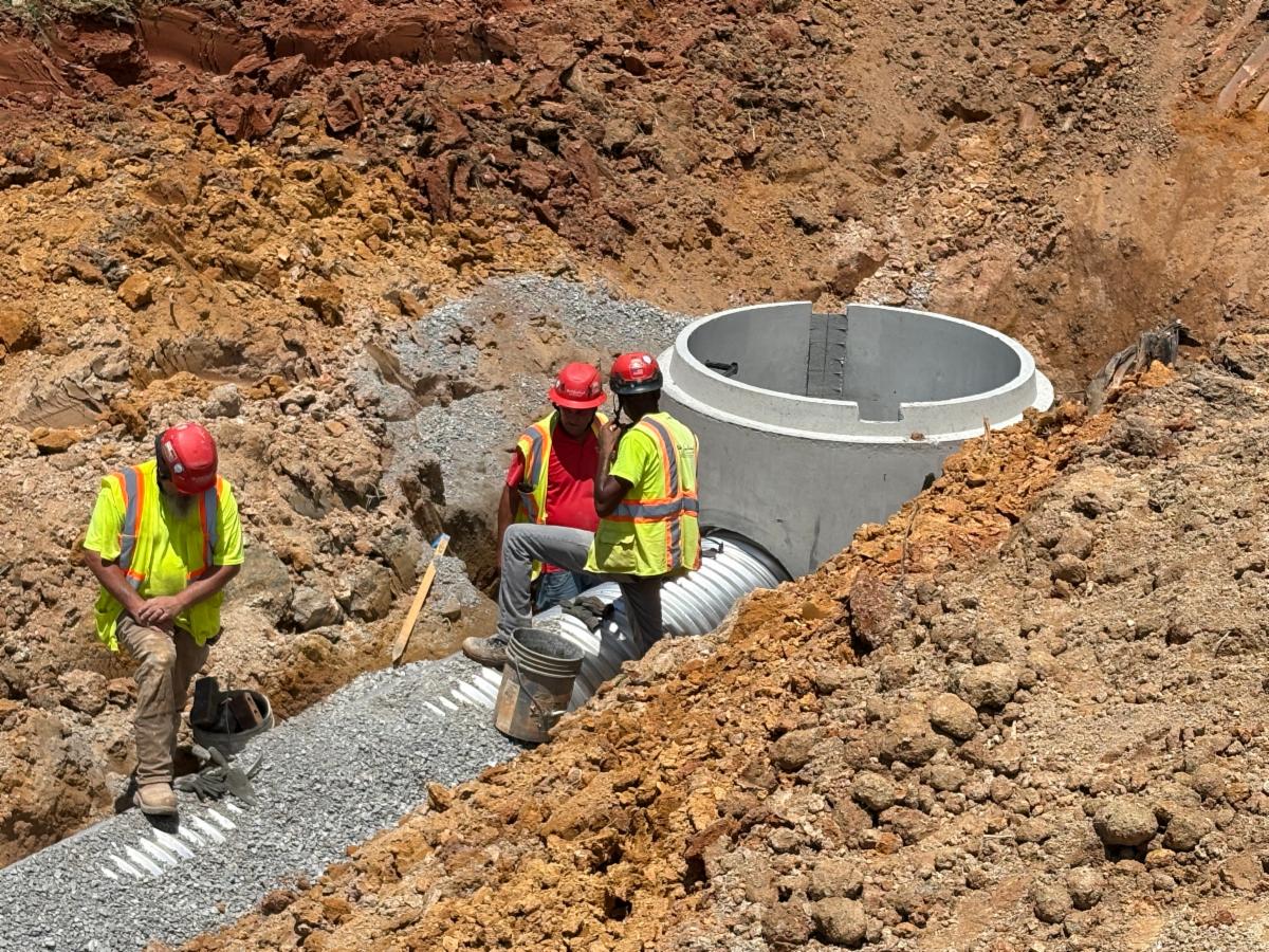 Construction at the Clayton County Administration Building at Tara Boulevard and Old Poston Road is ongoing.