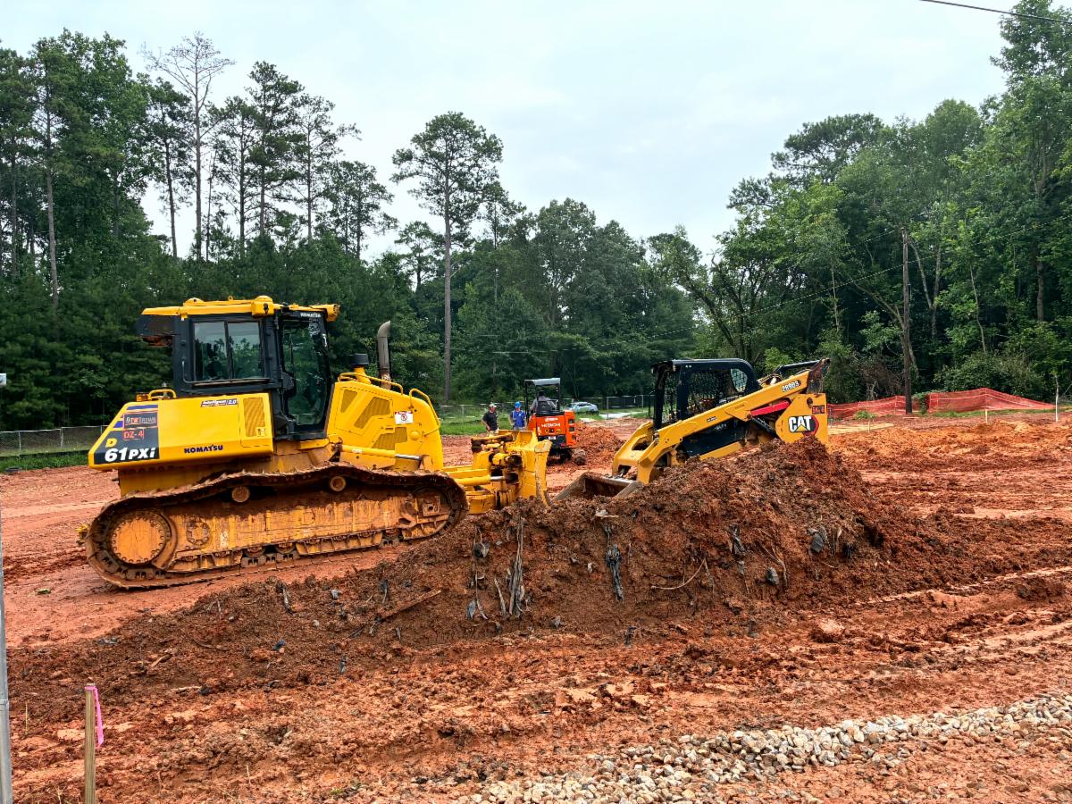 The new District 2 Pocket Park construction