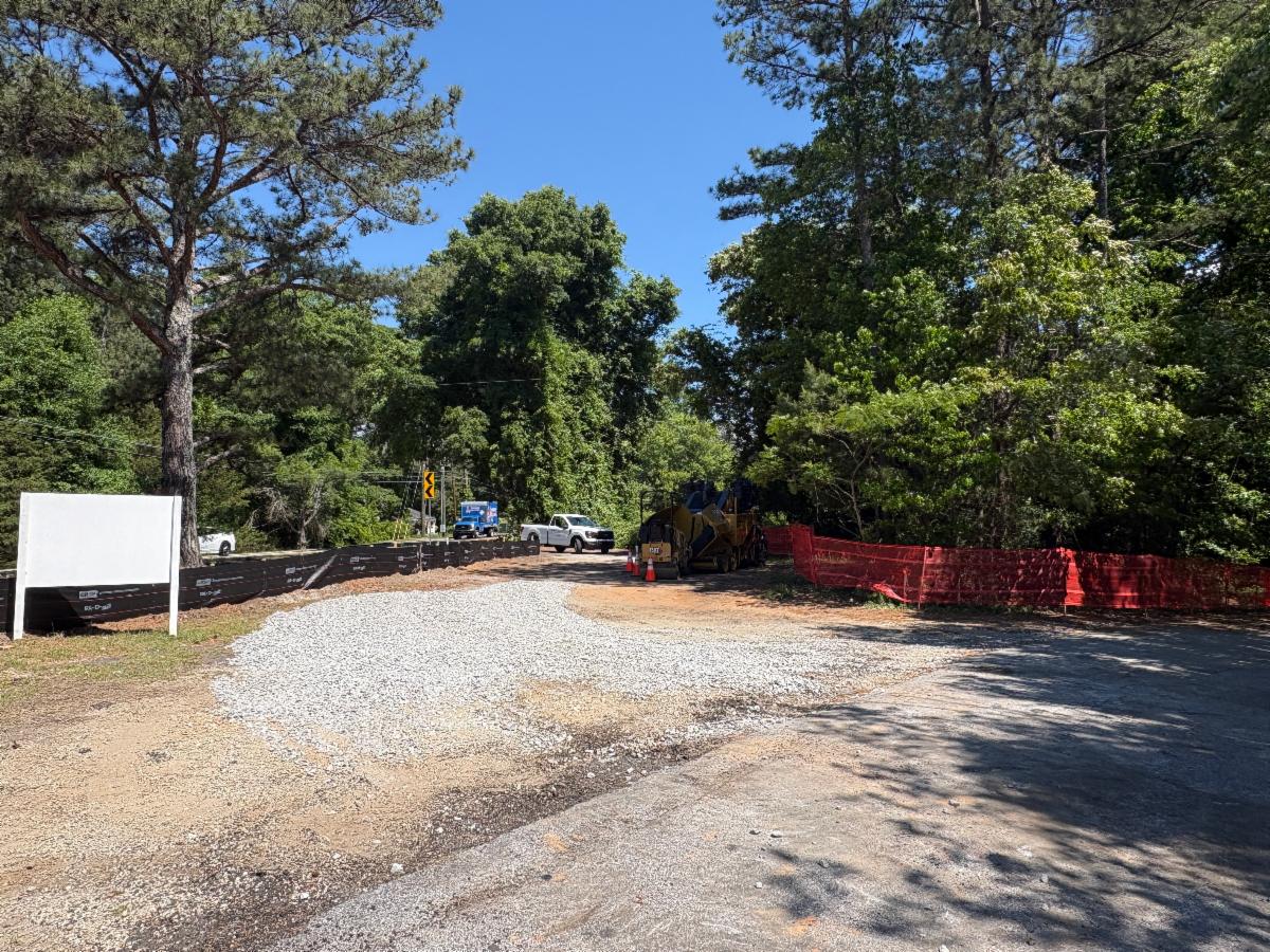 Construction of the new District 2 pocket park.