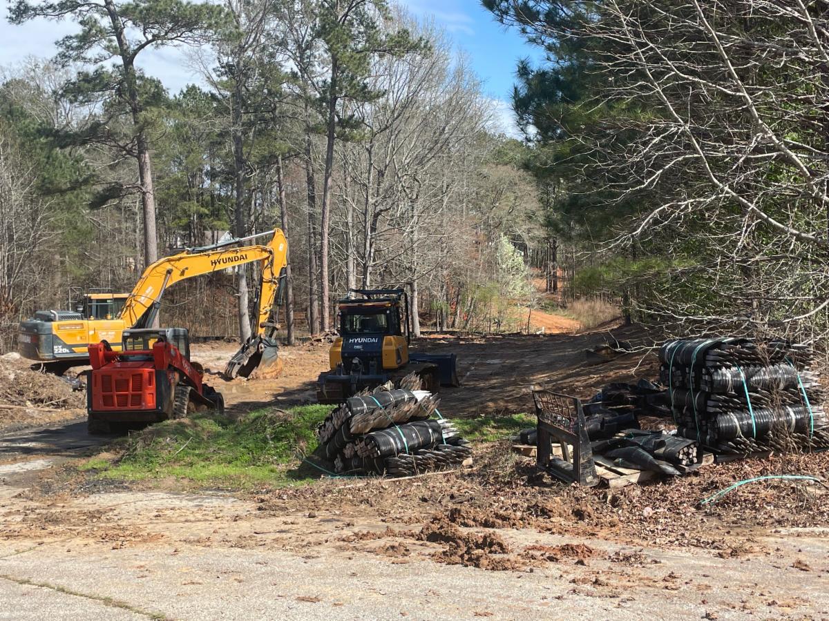 Picture of construction of the new River's Edge Walking Trails Phases 3 and 4 