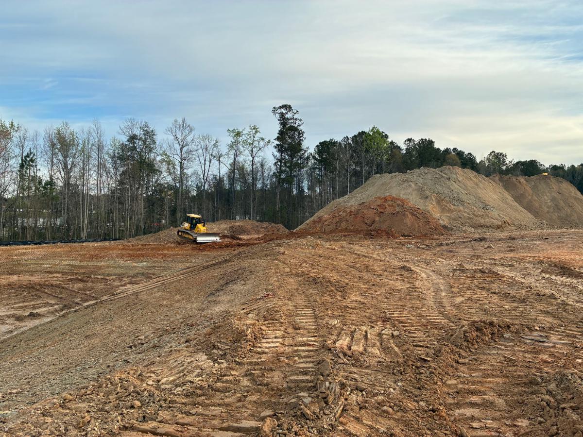 Picture of clearing and grubbing at the new Clayton County Administration Building site at Tara Boulevard and Old Poston Road.