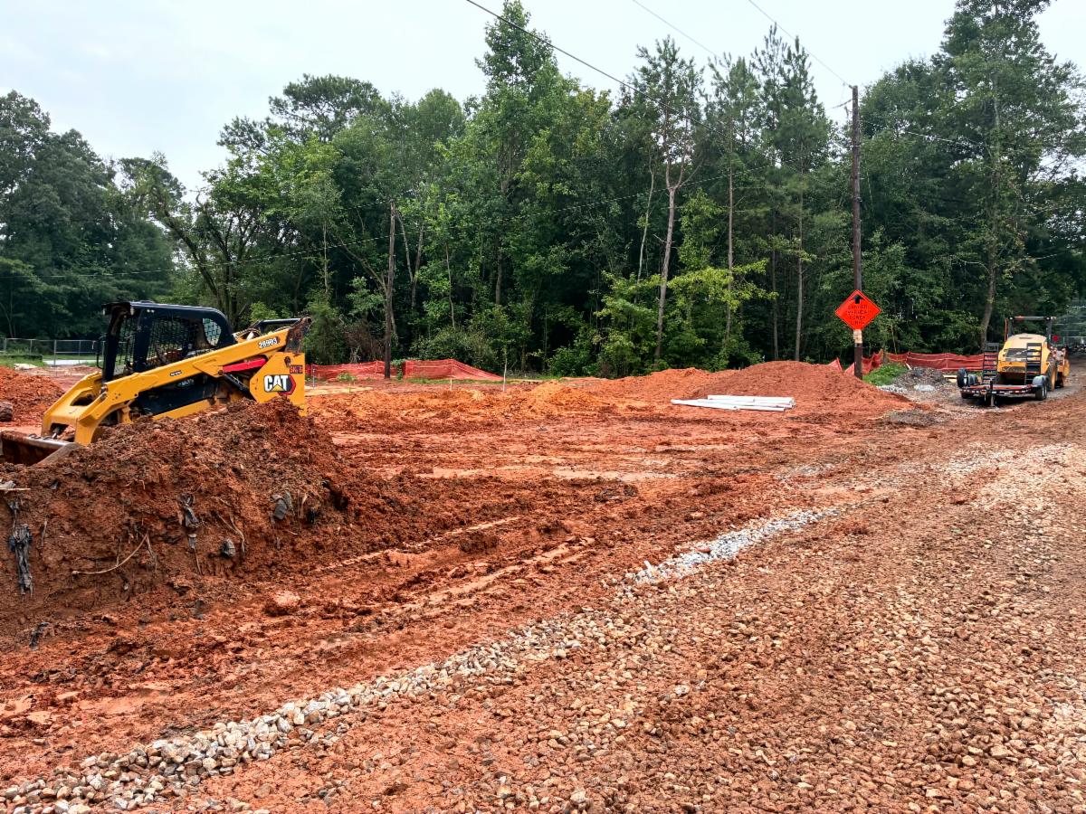 The new District 2 Pocket Park construction