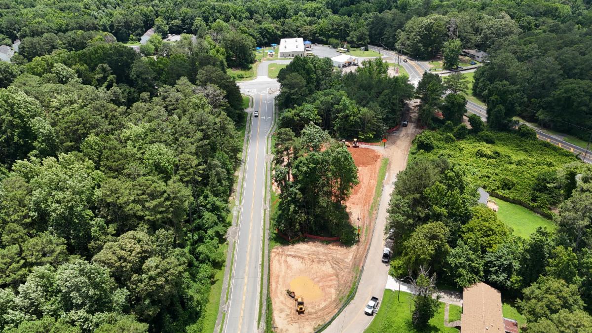 Construction of the new District 2 pocket park.