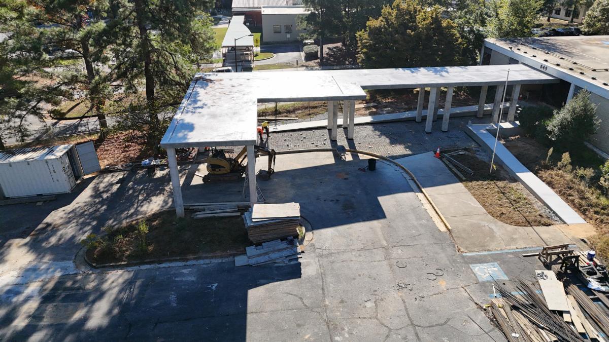Exterior renovations at Shelnutt Senior Center.