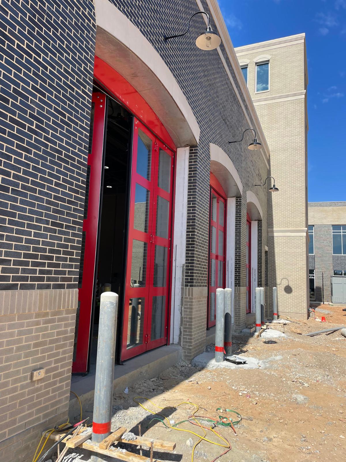 Exterior construction of Fire Station No 1.