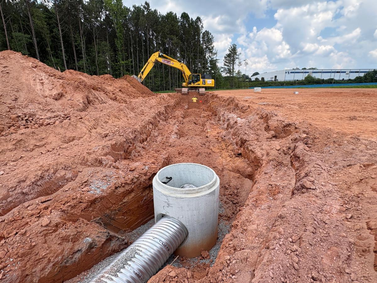 Construction at the Clayton County Administration Building at Tara Boulevard and Old Poston Road is ongoing.
