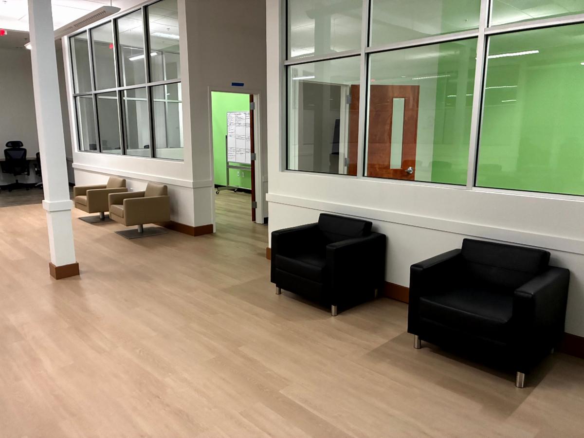 The interior of the new Clayton County Small Business Incubator.