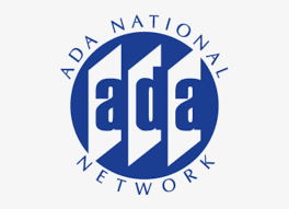 blue circle with letters ada in the center with text following the circle reading ADA National Network