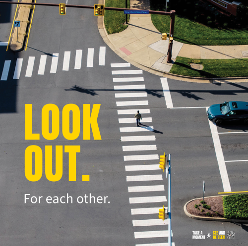 Graphic: Intersection with "Look out for each other". 