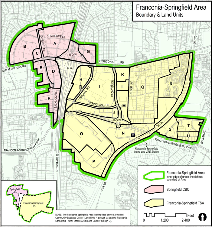 Map of Springfield CBC and Franconia TSA study region.