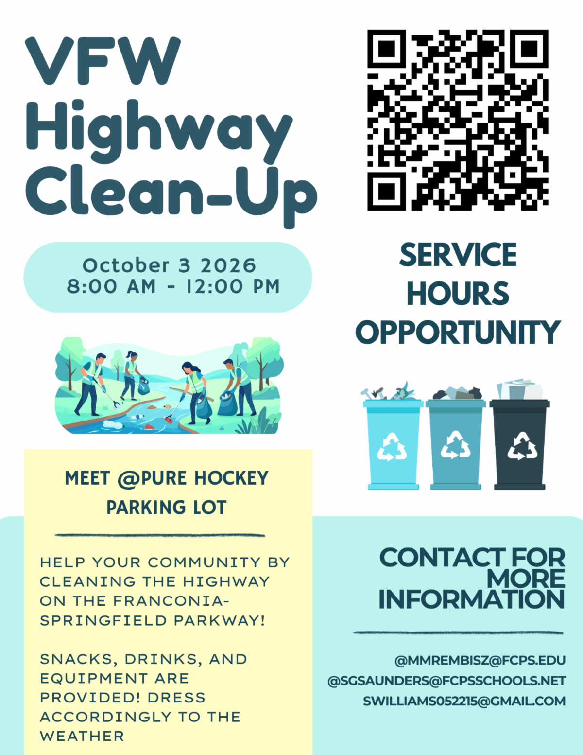 Flyer: Highway Clean Up information. 