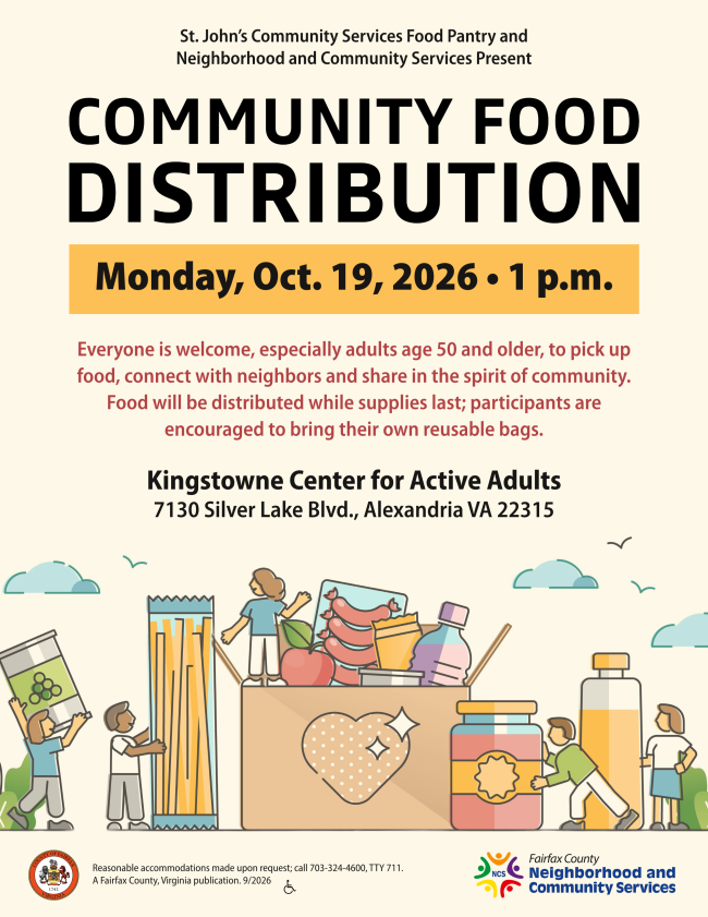Flyer: Food Distribution event information. 