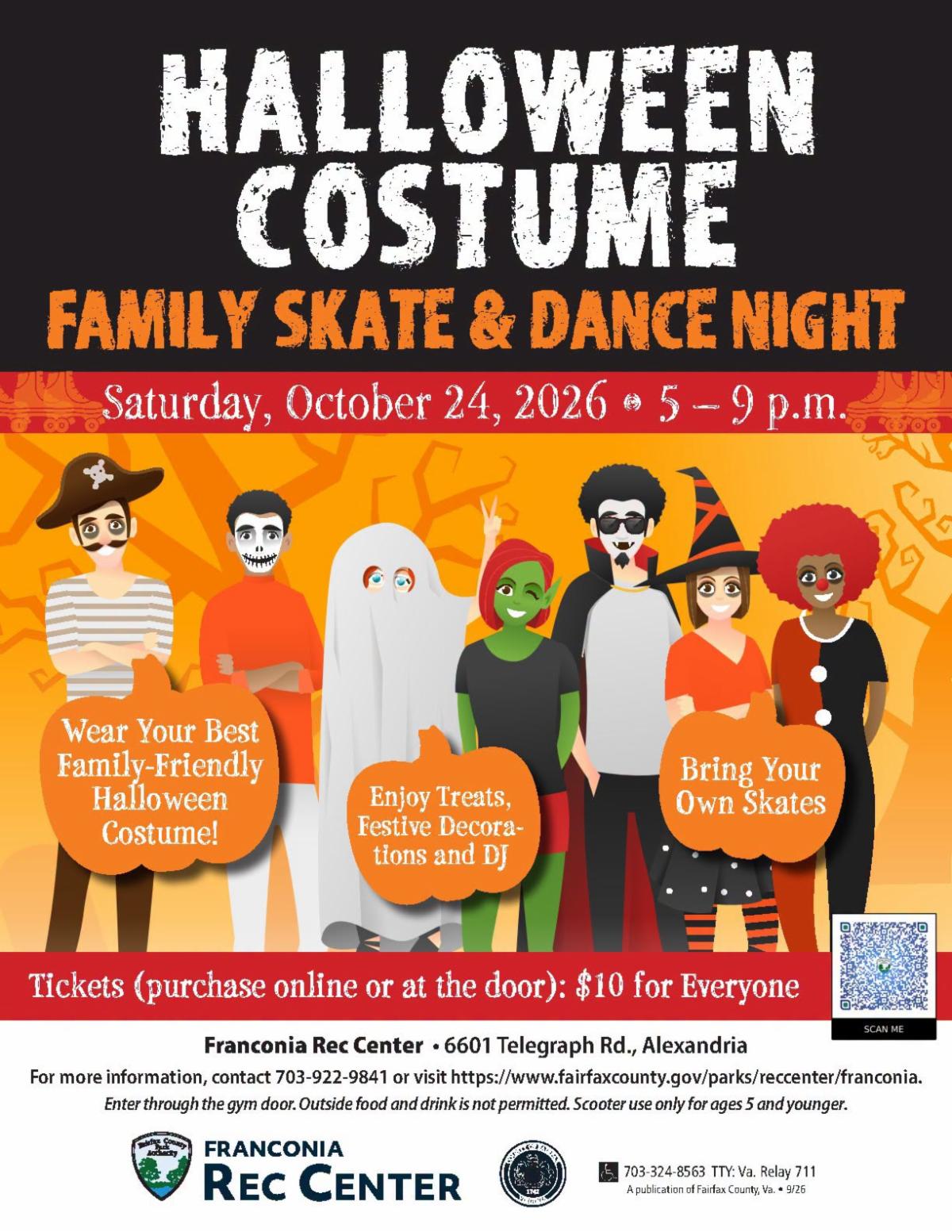 Flyer: Skate and Dance Night event information. 