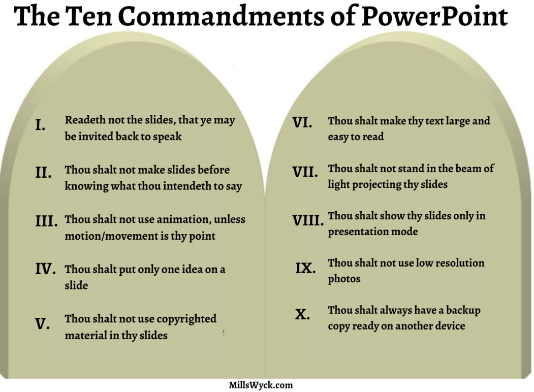 Ten Commandments of PPT