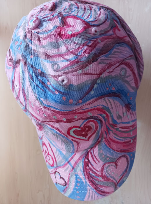 Pink hearts baseball cap