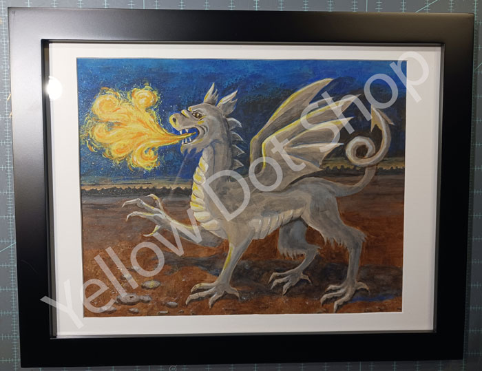 Heraldic dragon, framed