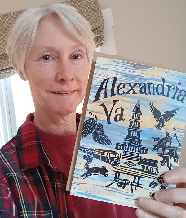 Ellen with new Alexandria greeting cards