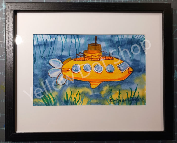 Print of my Yellow Submarine, framed and matted