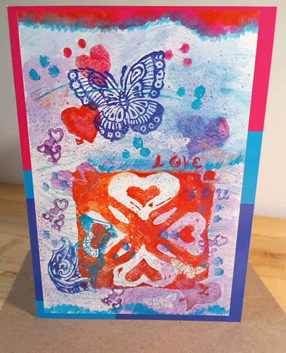 Love You card from my recent watercolor techniques