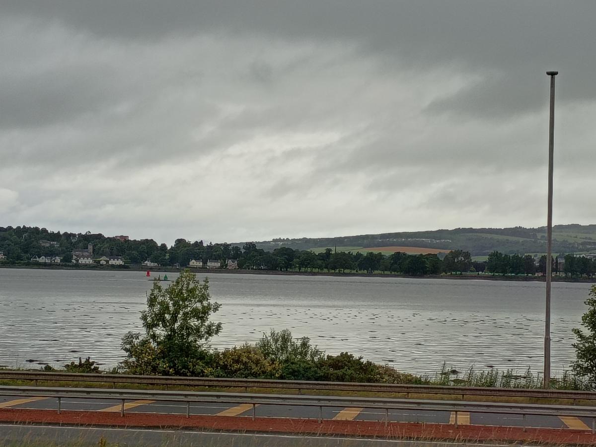 The original photo of the Clyde River, taken from the restaurant