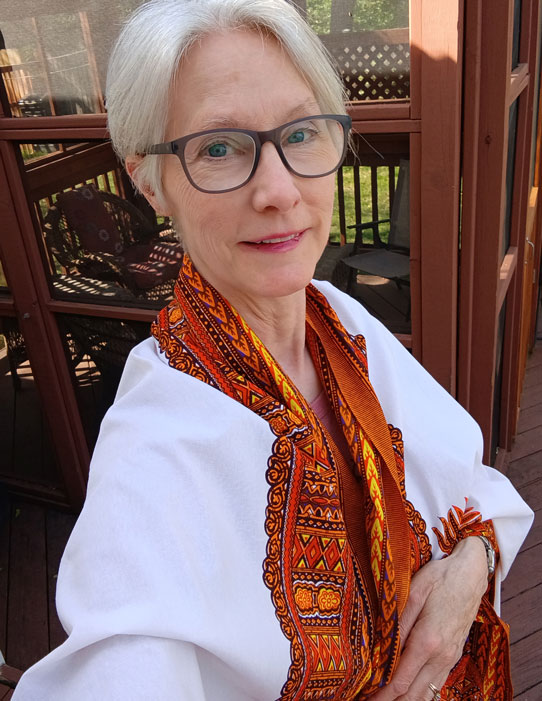 My new African print shawl in cotton