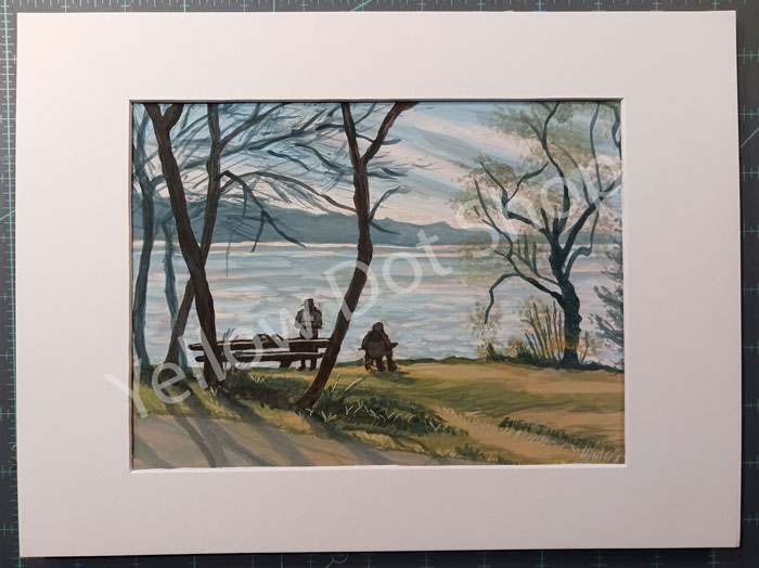 Fishing on the Potomac in January - painting