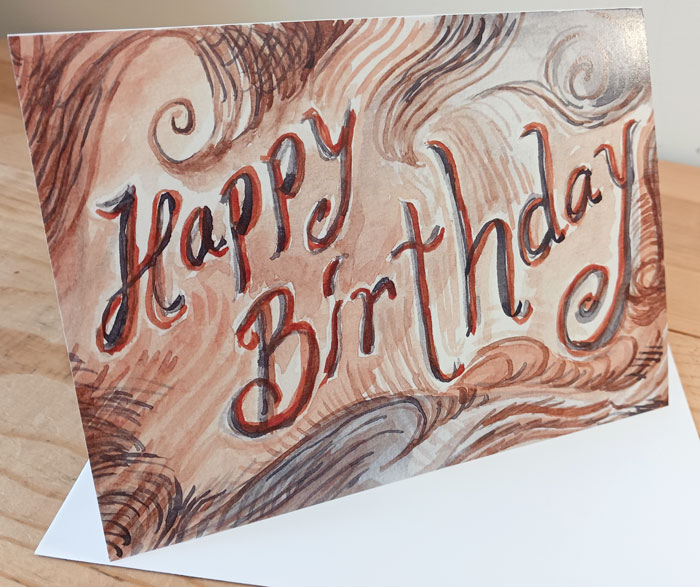Swirly sienna earth tones card