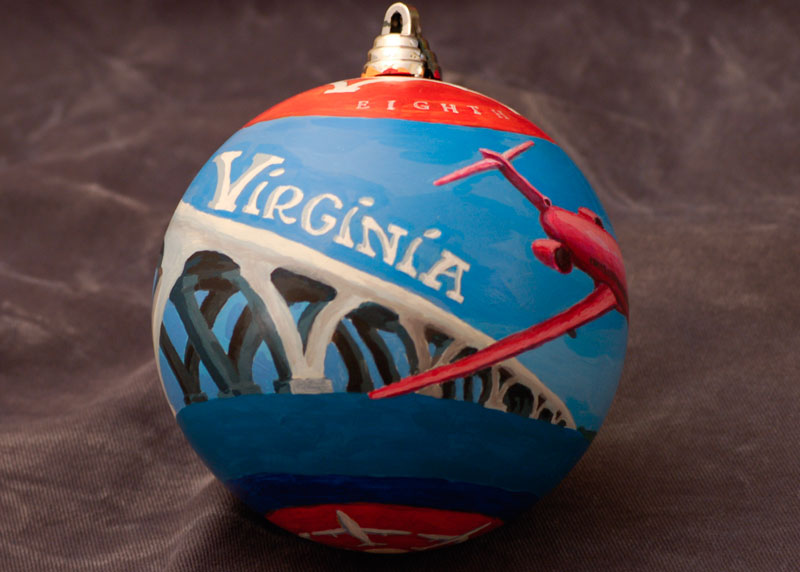 Wilson Bridge painted on ornament, 2008