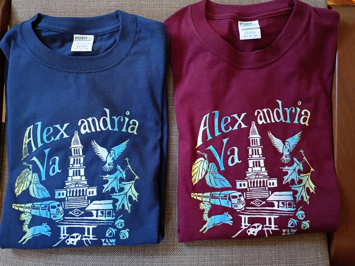 Latest Alexandria shirts, printed by Ellen
