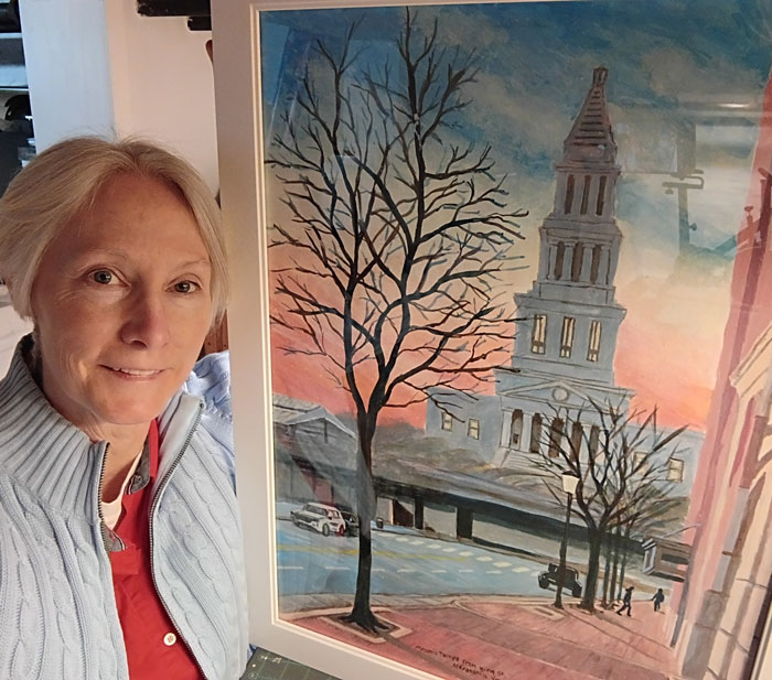 largest painting done, recently finished Masonic Temple seen from King Street
