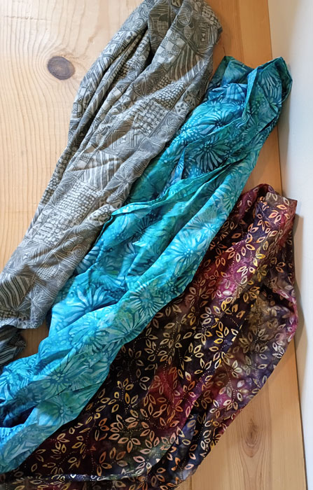 Making cotton scarves for late summer and fall