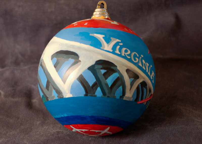 Wilson Bridge painted onto White House ornament