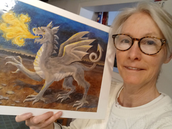 Heraldic Dragon Painting